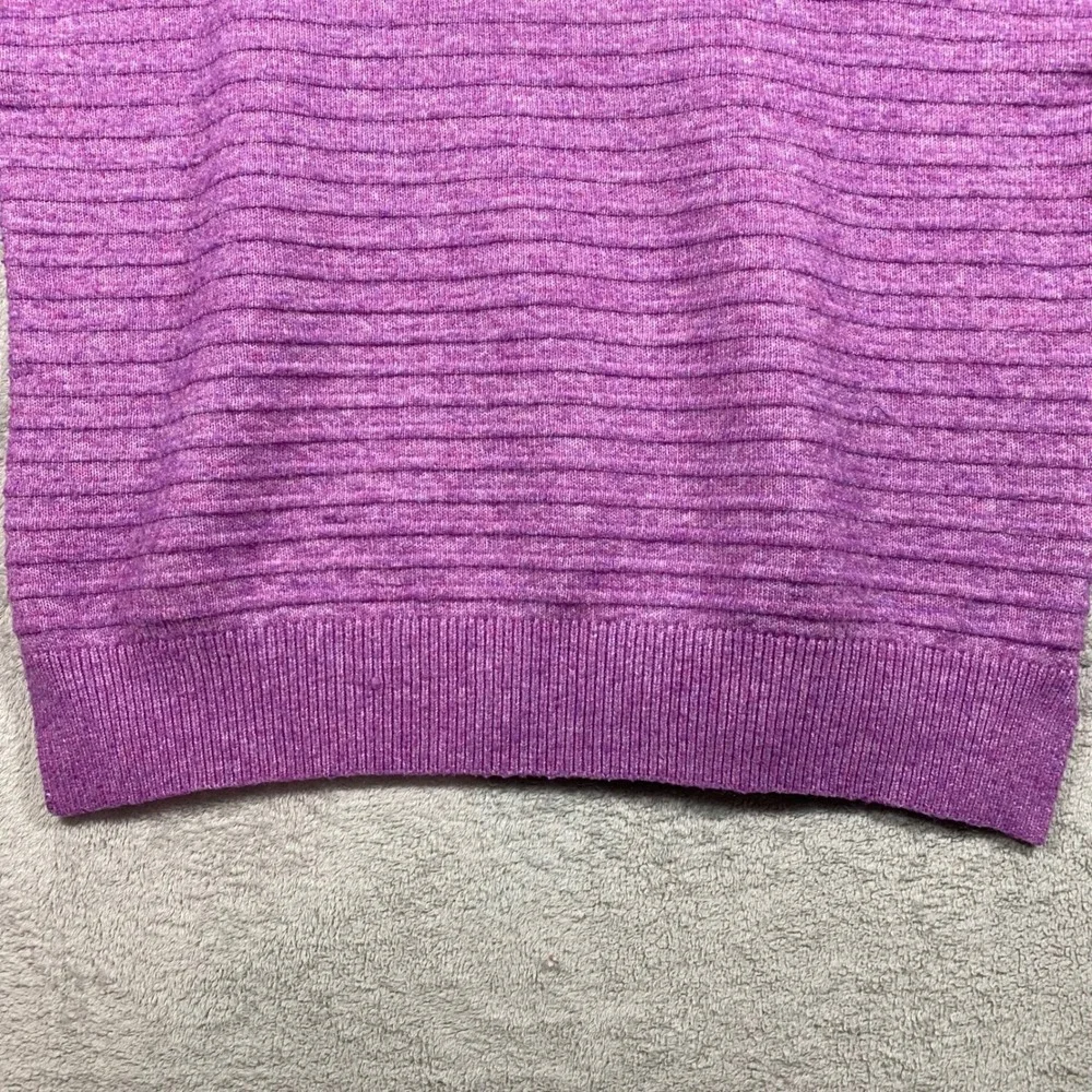 Ophelia Roe Purple Ribbed Mock Neck Drop Shoulder‎ Knit Sweater Large
